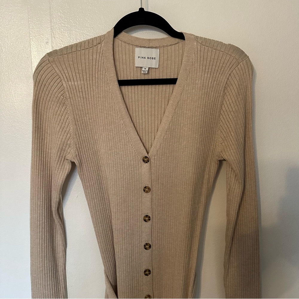 Women's light beige sweater dress